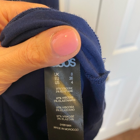 ASOS MATERNITY NAVY BLUE MIDI WRAP DRESS STRETCH - Picture 5 of 6